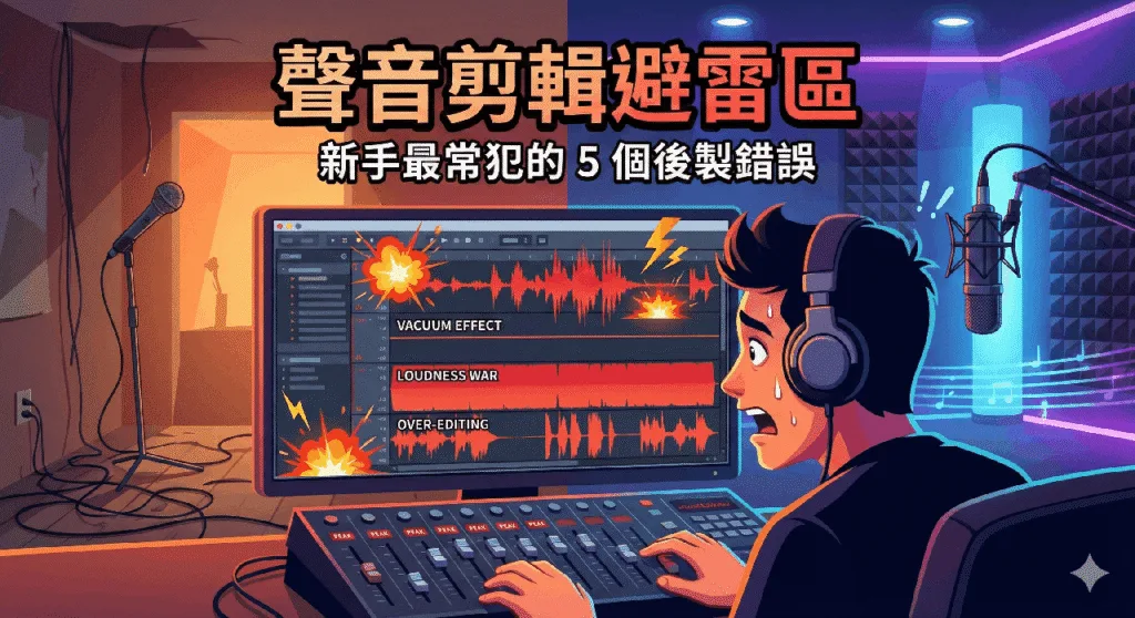 【Podcast剪輯避雷區】新手最常犯的 5 個後製錯誤：不想作品變「災難現場」必看！